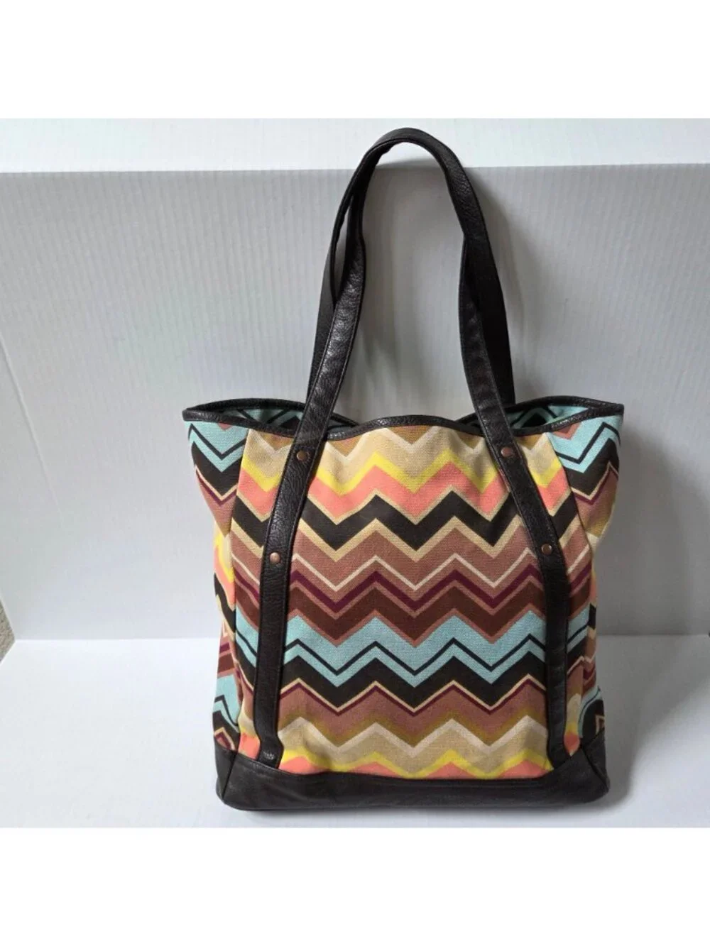 Missoni X Target Tote Bag Canvas Zig Zag Chevron Purse Travel Shopping